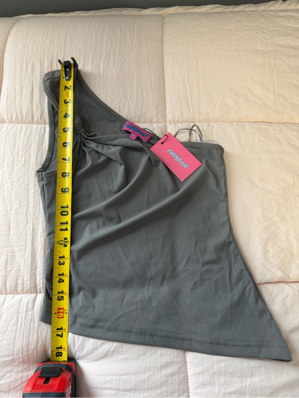 NWT Edikted Knotted One Shoulder Asymmetric Top